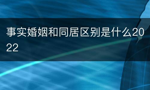 事实婚姻和同居区别是什么2022