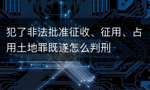 犯了非法批准征收、征用、占用土地罪既遂怎么判刑