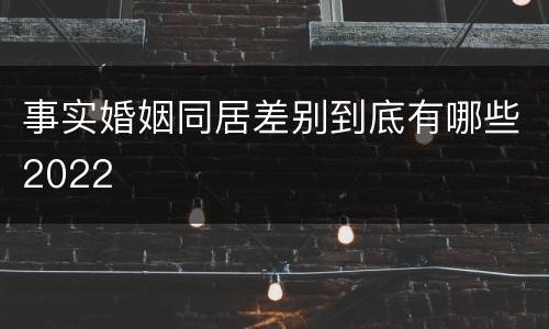 事实婚姻同居差别到底有哪些2022