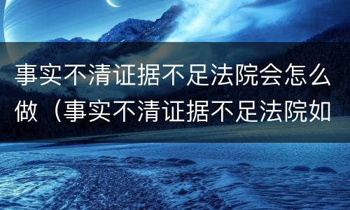 事实不清证据不足法院会怎么做（事实不清证据不足法院如何处理）