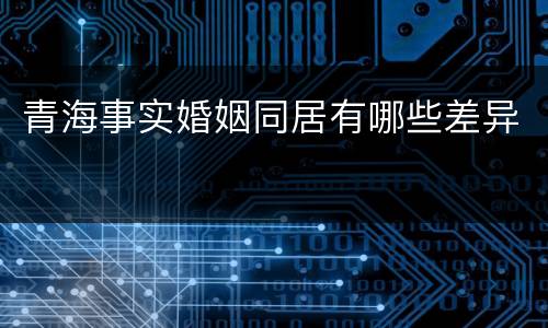 青海事实婚姻同居有哪些差异