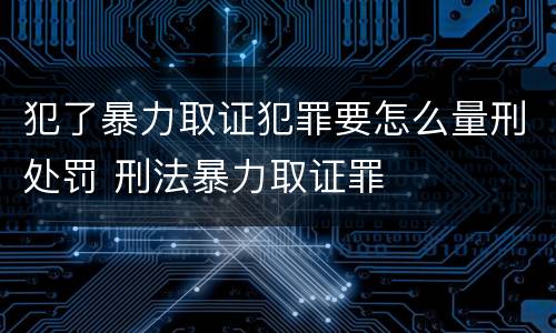 犯了暴力取证犯罪要怎么量刑处罚 刑法暴力取证罪