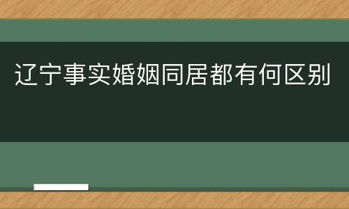 辽宁事实婚姻同居都有何区别