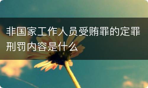 非国家工作人员受贿罪的定罪刑罚内容是什么