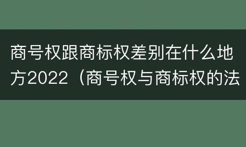 商号权跟商标权差别在什么地方2022（商号权与商标权的法律冲突与解决）