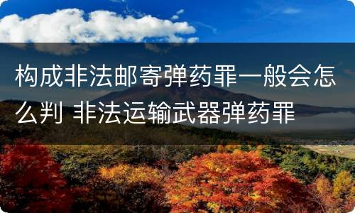 构成非法邮寄弹药罪一般会怎么判 非法运输武器弹药罪