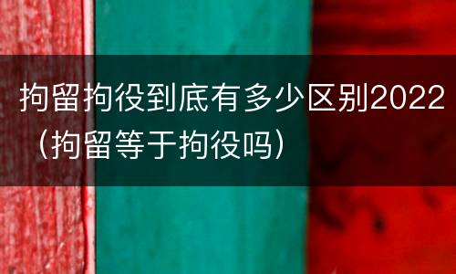 拘留拘役到底有多少区别2022（拘留等于拘役吗）