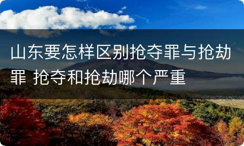 山东要怎样区别抢夺罪与抢劫罪 抢夺和抢劫哪个严重