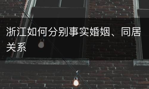 浙江如何分别事实婚姻、同居关系