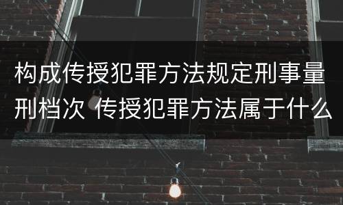构成传授犯罪方法规定刑事量刑档次 传授犯罪方法属于什么犯