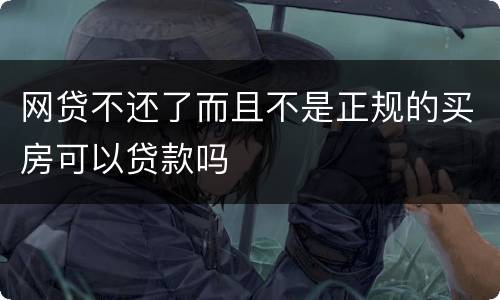 网贷不还了而且不是正规的买房可以贷款吗