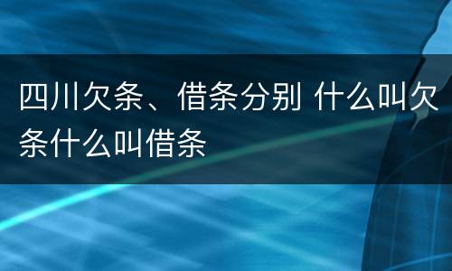 四川欠条、借条分别 什么叫欠条什么叫借条