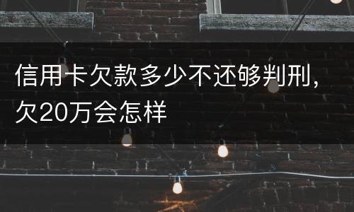 信用卡欠款多少不还够判刑，欠20万会怎样