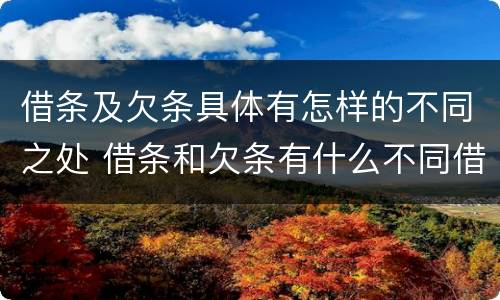 借条及欠条具体有怎样的不同之处 借条和欠条有什么不同借条书写