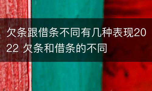 欠条跟借条不同有几种表现2022 欠条和借条的不同