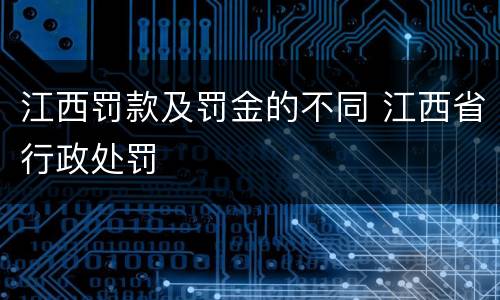 江西罚款及罚金的不同 江西省行政处罚
