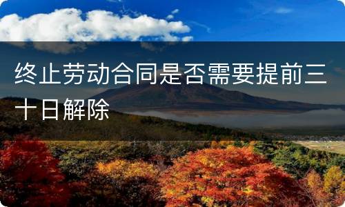 终止劳动合同是否需要提前三十日解除