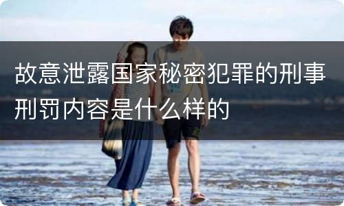 故意泄露国家秘密犯罪的刑事刑罚内容是什么样的