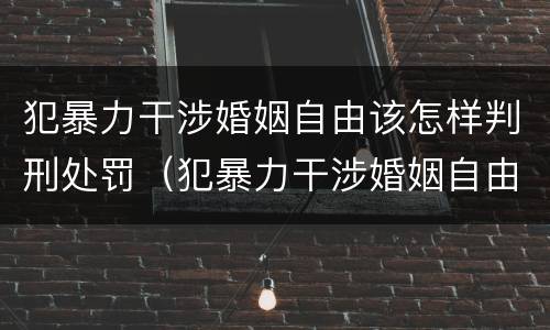 犯暴力干涉婚姻自由该怎样判刑处罚（犯暴力干涉婚姻自由该怎样判刑处罚决定书）