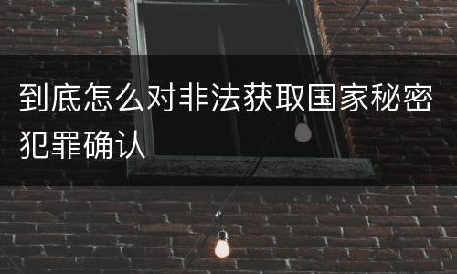 到底怎么对非法获取国家秘密犯罪确认