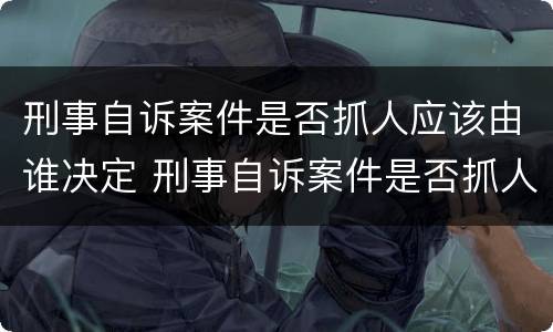 刑事自诉案件是否抓人应该由谁决定 刑事自诉案件是否抓人应该由谁决定呢