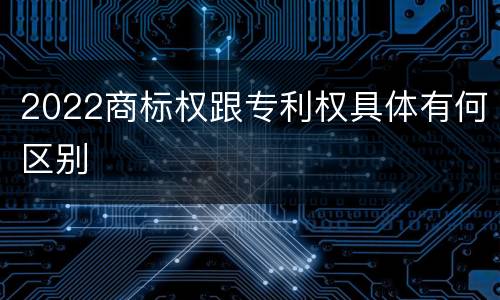 2022商标权跟专利权具体有何区别