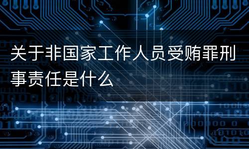 关于非国家工作人员受贿罪刑事责任是什么