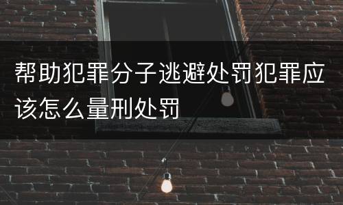帮助犯罪分子逃避处罚犯罪应该怎么量刑处罚
