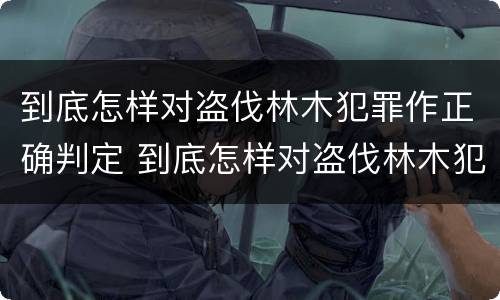 到底怎样对盗伐林木犯罪作正确判定 到底怎样对盗伐林木犯罪作正确判定