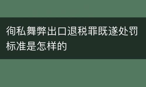 徇私舞弊出口退税罪既遂处罚标准是怎样的