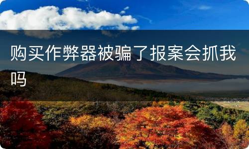 购买作弊器被骗了报案会抓我吗