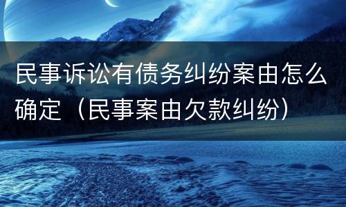 民事诉讼有债务纠纷案由怎么确定（民事案由欠款纠纷）