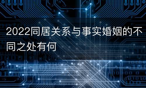 2022同居关系与事实婚姻的不同之处有何