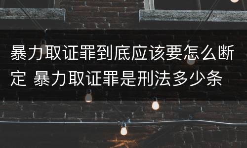 暴力取证罪到底应该要怎么断定 暴力取证罪是刑法多少条