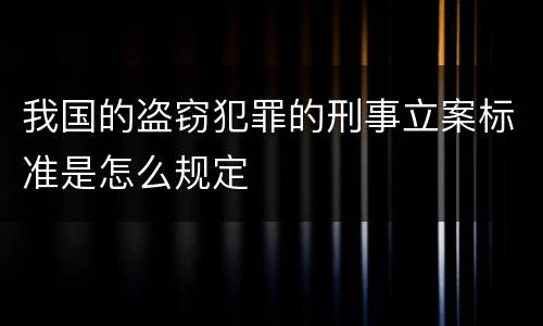 我国的盗窃犯罪的刑事立案标准是怎么规定
