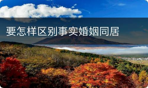 要怎样区别事实婚姻同居