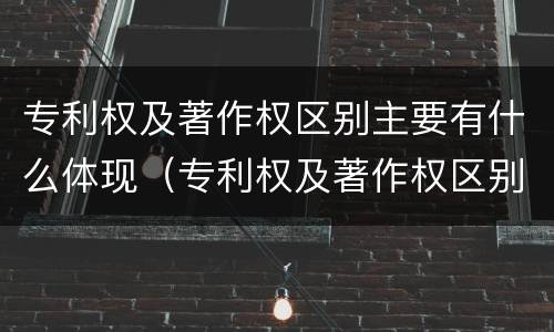 专利权及著作权区别主要有什么体现（专利权及著作权区别主要有什么体现）