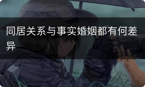 同居关系与事实婚姻都有何差异