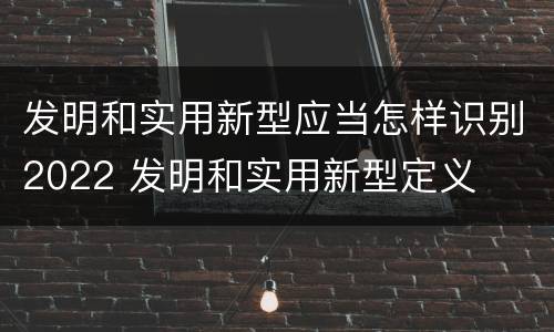 发明和实用新型应当怎样识别2022 发明和实用新型定义