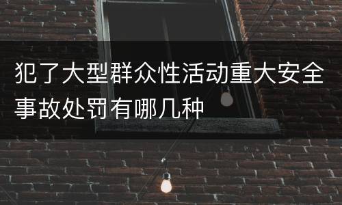 犯了大型群众性活动重大安全事故处罚有哪几种