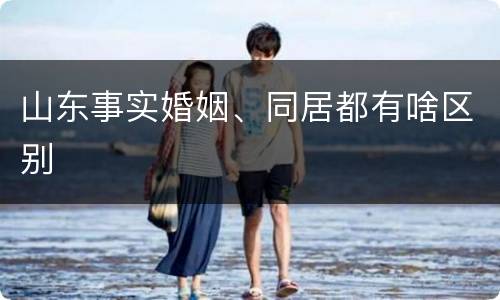 山东事实婚姻、同居都有啥区别