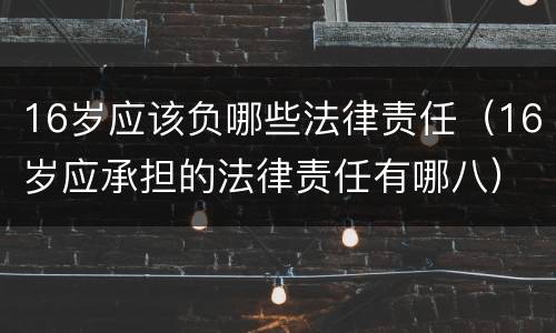 16岁应该负哪些法律责任（16岁应承担的法律责任有哪八）