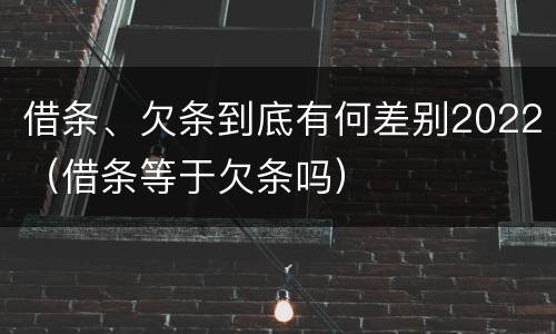 借条、欠条到底有何差别2022（借条等于欠条吗）
