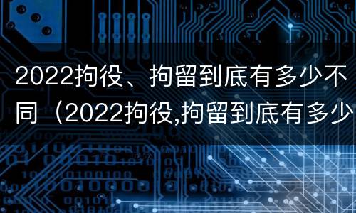 2022拘役、拘留到底有多少不同（2022拘役,拘留到底有多少不同的人）