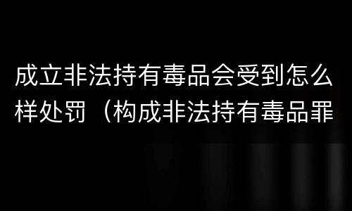 成立非法持有毒品会受到怎么样处罚（构成非法持有毒品罪的条件有几克）