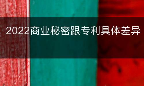 2022商业秘密跟专利具体差异