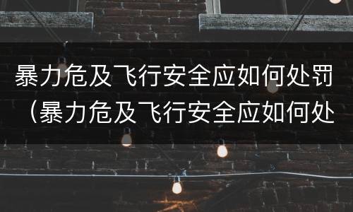 暴力危及飞行安全应如何处罚（暴力危及飞行安全应如何处罚）