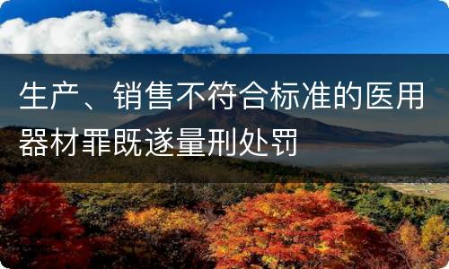 生产、销售不符合标准的医用器材罪既遂量刑处罚