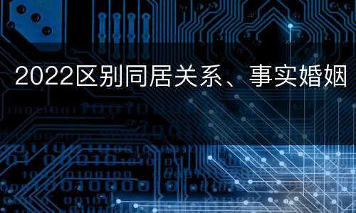 2022区别同居关系、事实婚姻