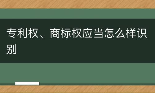 专利权、商标权应当怎么样识别